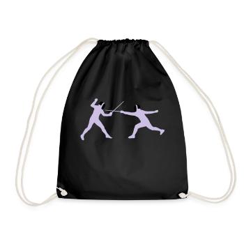 fechter_2c - Drawstring Bag - black - Front