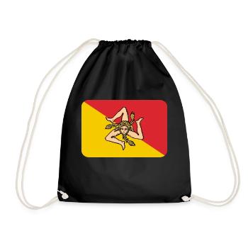 SICILY FLAG round corner 400 dpi - Turnbeutel - Schwarz - Vorne