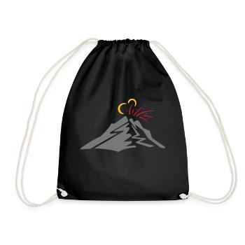 Volcan - dessin au trait de vecteur, cadeau - Sac de sport léger - noir - Devant