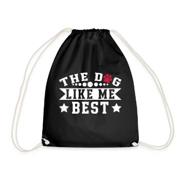 The Dog Like Me Best - Drawstring Bag - black - Front