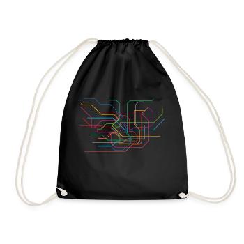 Tokyo Subway Map - Drawstring Bag - black - Front