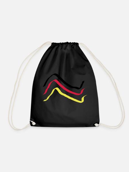 Germany World Cup Motif 2 - Drawstring Bag - black