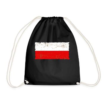 Polen - Turnbeutel - Schwarz - Vorne