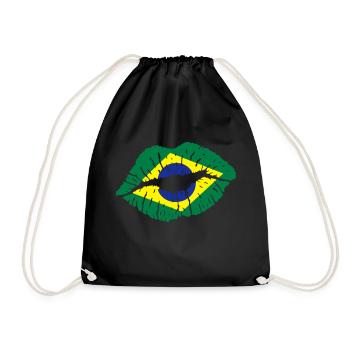 Kussmund (Brasilien) - Turnbeutel - Schwarz - Vorne