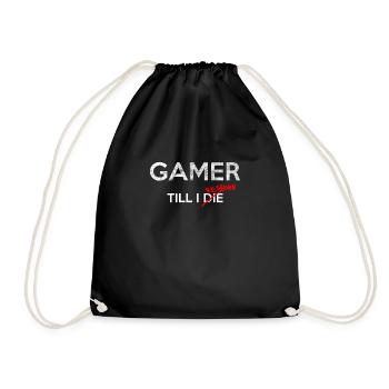Gamer till I respawn - Turnbeutel - Schwarz - Vorne