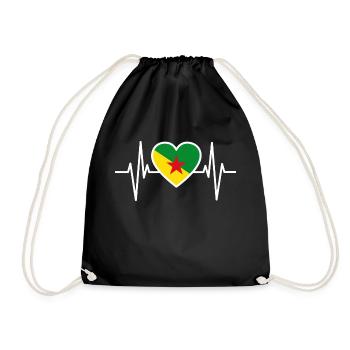 Französisch-Guayana Flagge Guyane Geschenk - Turnbeutel - Schwarz - Vorne