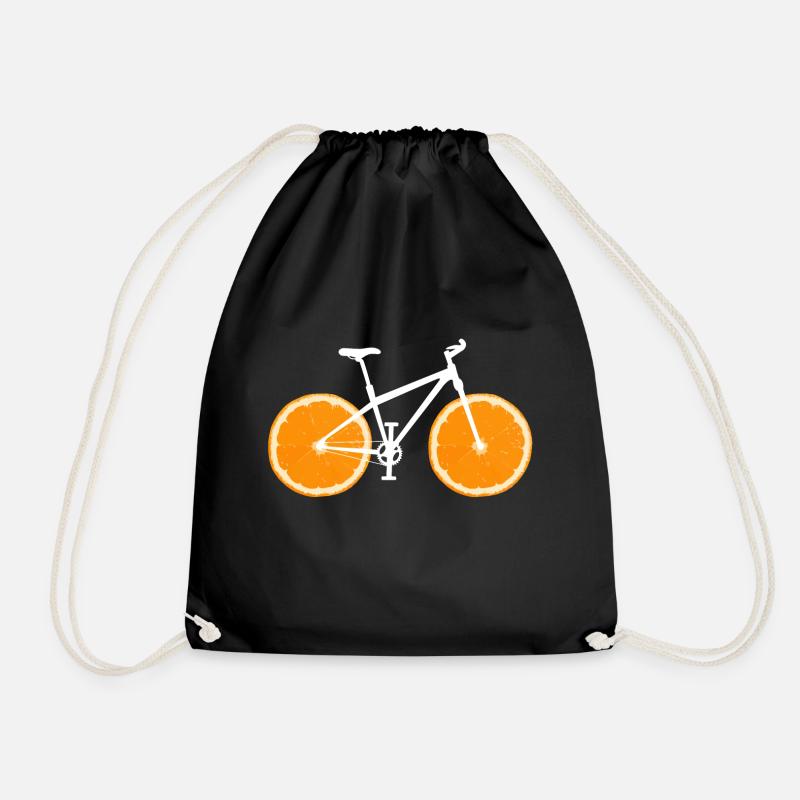 Frucht Fahrrad Zitrone Limette Orange / Geschenk - Turnbeutel - Schwarz