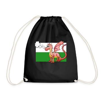 Puffing Welsh Dragon - Gregory - Drawstring Bag - black - Front