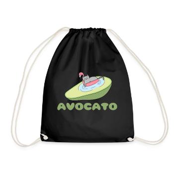 Avocato Cat Katze - Turnbeutel - Schwarz - Vorne