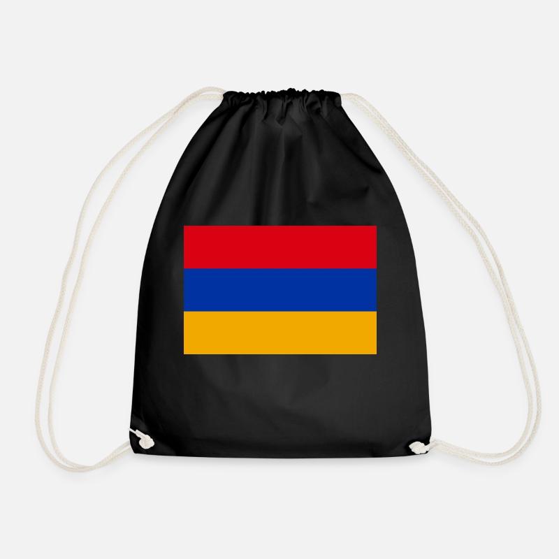 Armenia flag - Drawstring Bag - black