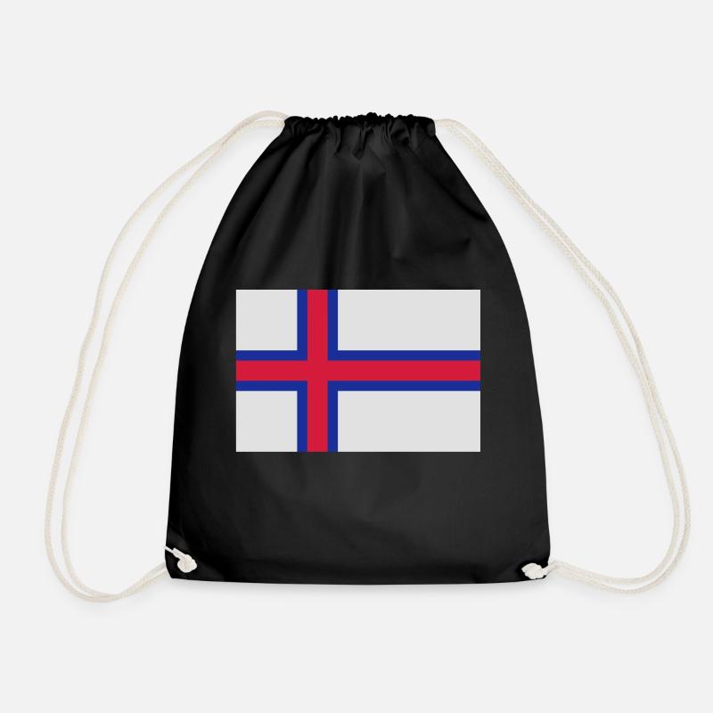 drapeau_iles_feroe - Drawstring Bag - black