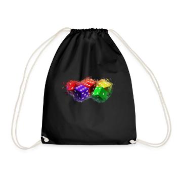 Dice game brightly glowing - Drawstring Bag - black - Front