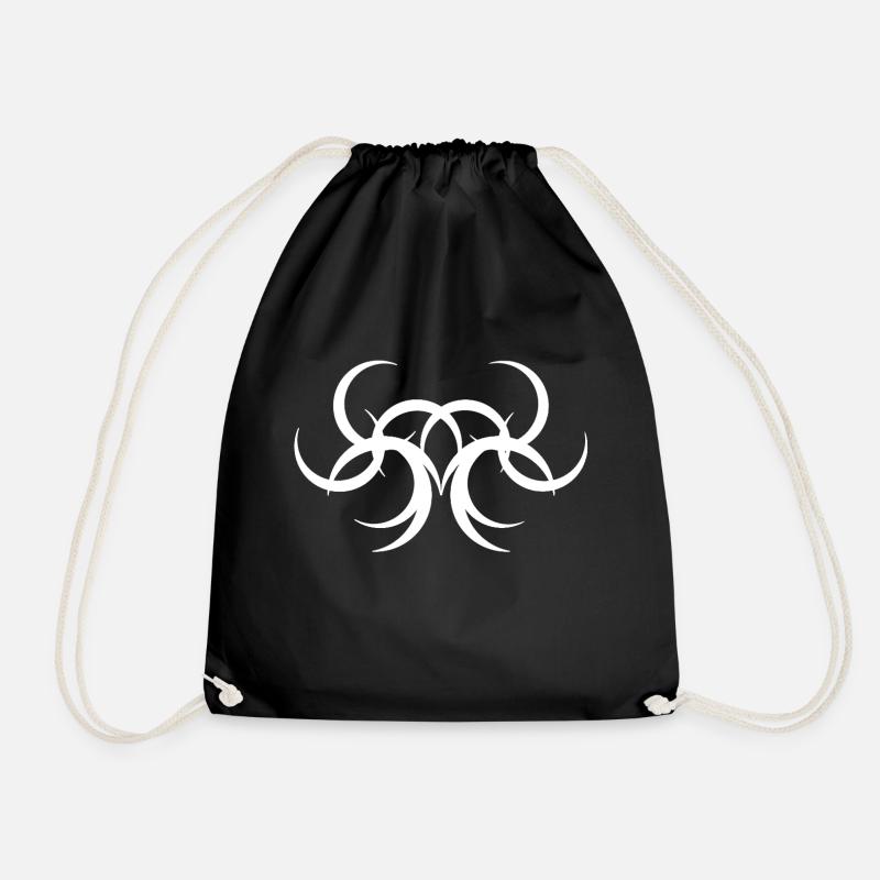 tribal shirt unisex - Drawstring Bag - black