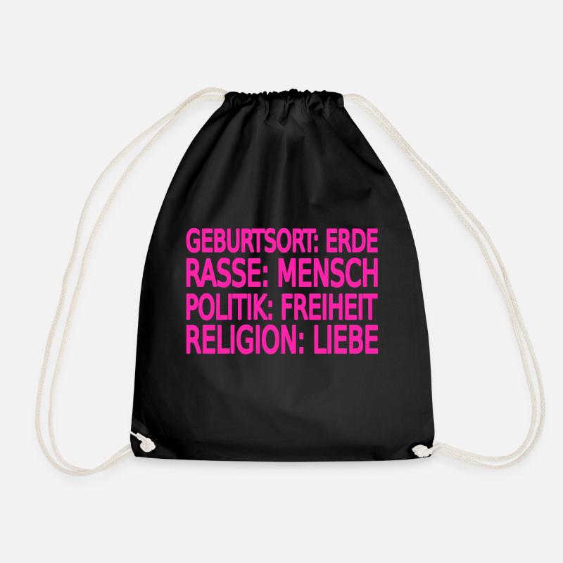 Gegen Rassismus - Turnbeutel - Schwarz