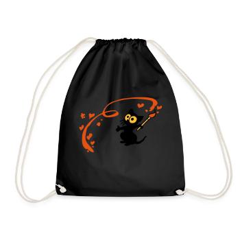 Kitten painter Georgia - Drawstring Bag - black - Front