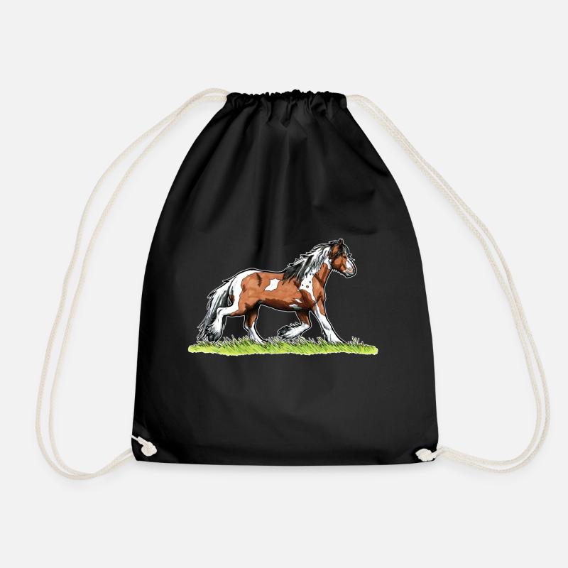 Pferdemotiv Tinker Schecke Geschenk Lustig Irish - Turnbeutel - Schwarz