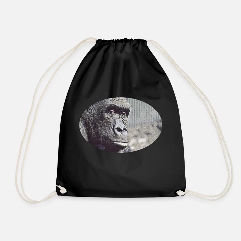gorilla - Drawstring Bag - black