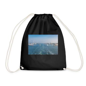 Port entrance Rostock Warnemünde - Drawstring Bag - black - Front