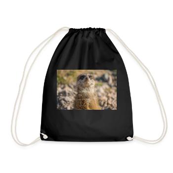 Erdmännchen (Suricata suricatta) meerkat - Turnbeutel - Schwarz - Vorne