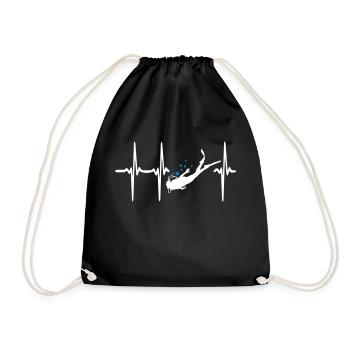 Heart Beat Diving - Drawstring Bag - black - Front