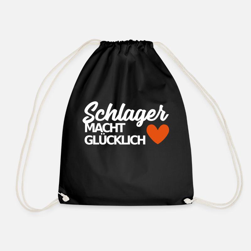 Schlager macht glücklich deutscher Schlager Spruch - Turnbeutel - Schwarz