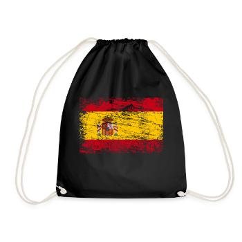 Flagge von Spanien Mallorca - Turnbeutel - Schwarz - Vorne