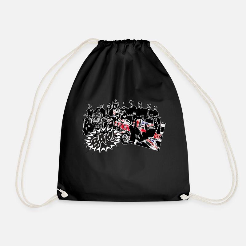 Mods on scooters 2 - Drawstring Bag - black