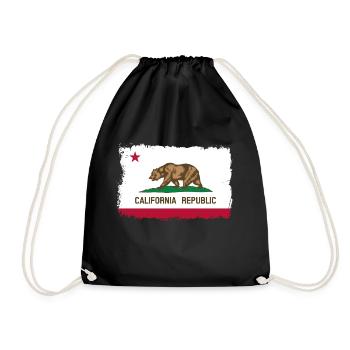 California - Geschenkidee - Turnbeutel - Schwarz - Vorne