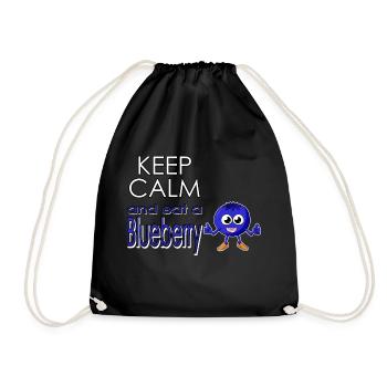 Keep calm and eat a blueberry - Blaubeere essen - Turnbeutel - Schwarz - Vorne