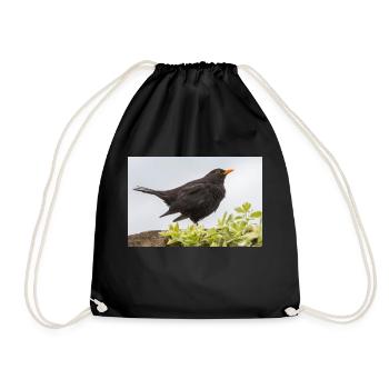 Blackbird (Turdus merula) Amsel Poster - Turnbeutel - Schwarz - Vorne