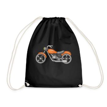 motorcycle - Drawstring Bag - black - Front