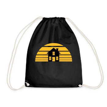 sun evening sunset vacation tomorrow night black d - Drawstring Bag - black - Front
