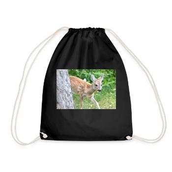 Deer Fawn (Capreolus capreolus, Reh, Kitz, Rehkitz - Turnbeutel - Schwarz - Vorne