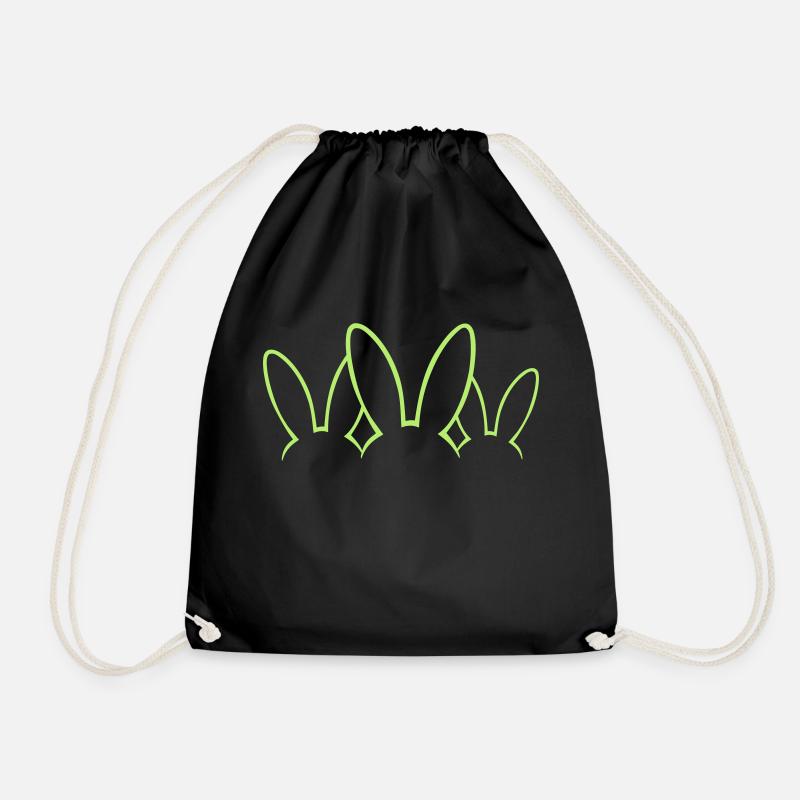 Ostern - Hasen Ohren - Turnbeutel - Schwarz