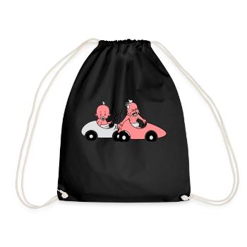 accident, crash, driving, damage, driving, driving - Drawstring Bag - black - Front