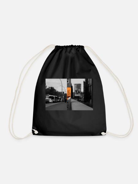Antifa Stickers - Drawstring Bag - black