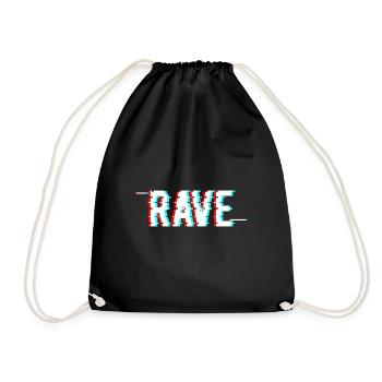 Rave Glitch Hardstyle Festival EDM Techno - Turnbeutel - Schwarz - Vorne