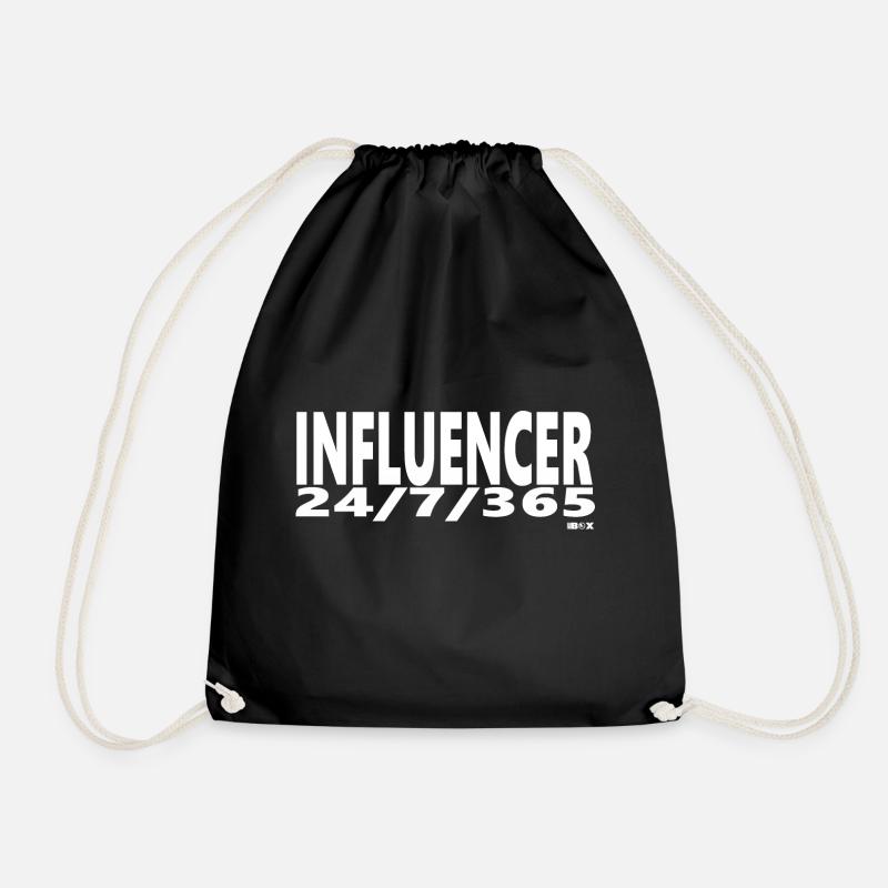 Influencer Influence Wort Instagram youtube online - Turnbeutel - Schwarz