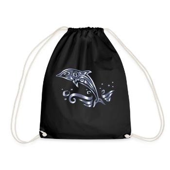 Chromatic Tribal Dolphin 13 No Background - Sac de sport léger - noir - Devant