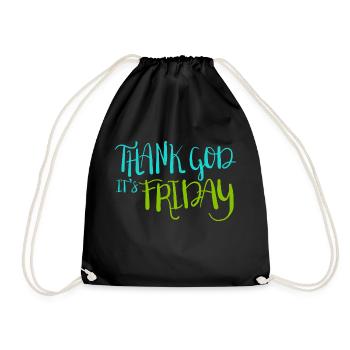 Dieu merci, son vendredi - Sac de sport léger - noir - Devant