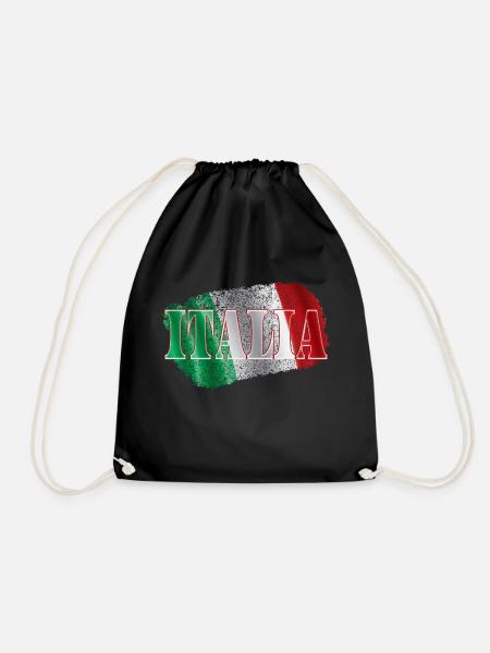 Italia Italy - Drawstring Bag - black