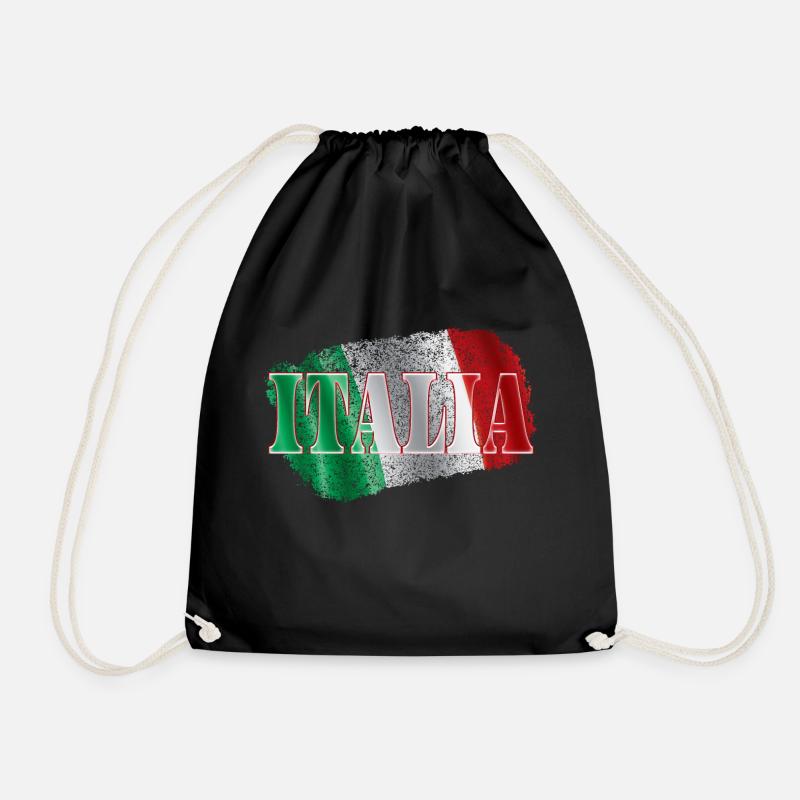 Italia Italy - Drawstring Bag - black