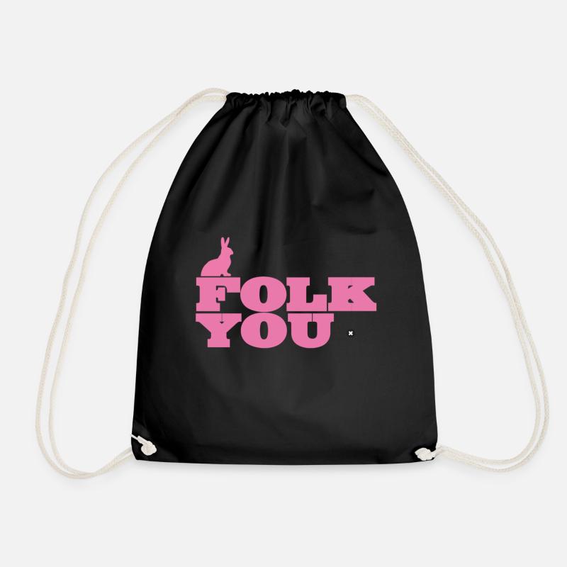 Folk is the New Punk - Drawstring Bag - black