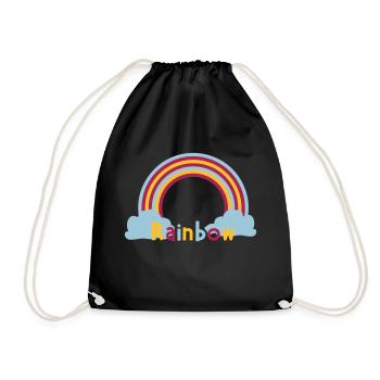 rainbow - Drawstring Bag - black - Front