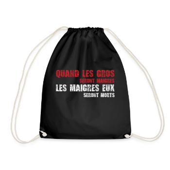 T-shirt Quand les gros seront maigres, humour - Sac de sport léger - noir - Devant