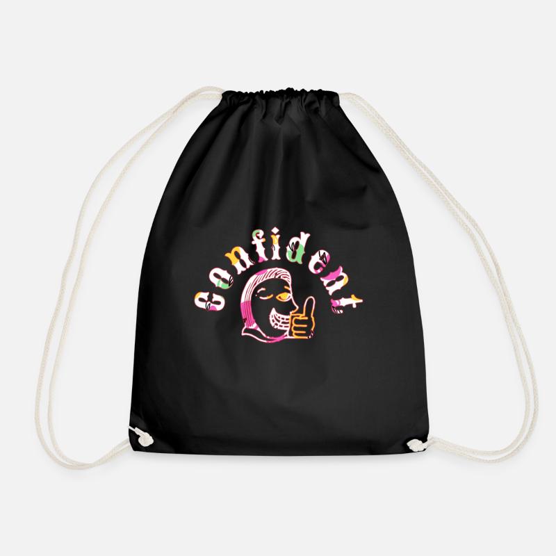 Confident - Drawstring Bag - black