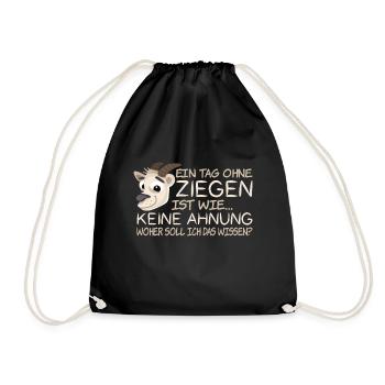 Ziegen Sprueche - Turnbeutel - Schwarz - Vorne
