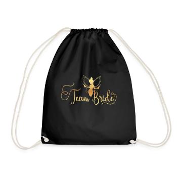 Team Bride gold elfe 2 - Turnbeutel - Schwarz - Vorne