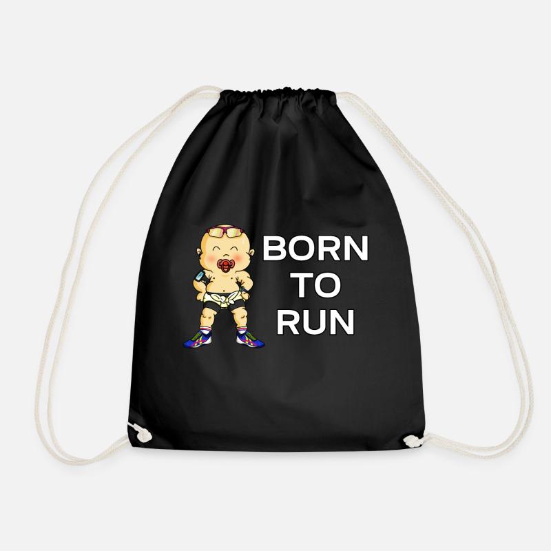 Born to run - Drawstring Bag - black