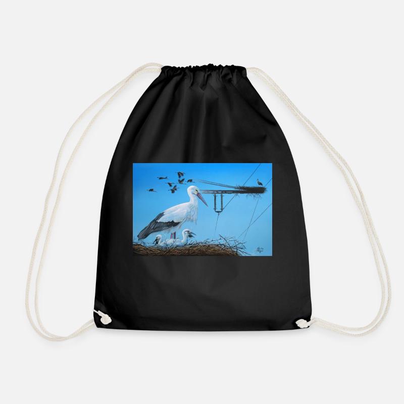 stork - Drawstring Bag - black